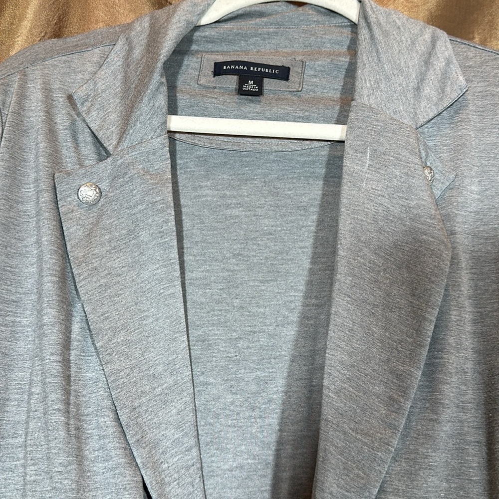 Banana Republic Grey Lightweight Jacket Pockets Casual - Picture 4 of 7